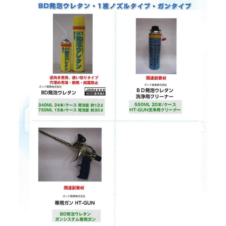 ボンド商事　bd発泡ウレタン　穴埋め　型枠　340ml　スプレー　ノズルタイプ　断熱　結露防止　発泡ウレタン　一液型　24本箱