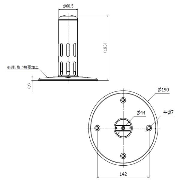 山装 ダモ ステンレス 脱気筒 塩ビシート用 丸型コア付 2個箱 外断熱