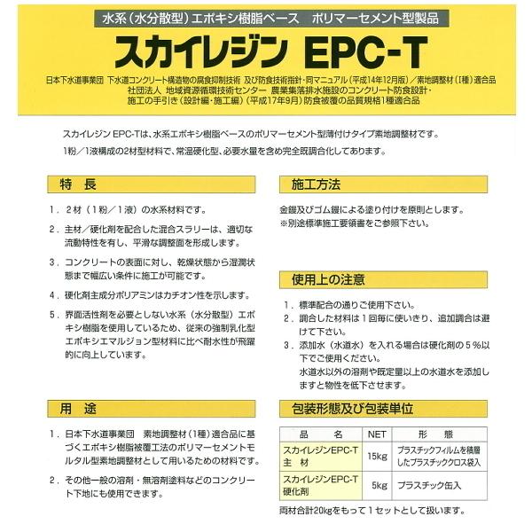 スカイレジンEPC-T 素地調整材 主剤 硬化剤 20kgセット 大日化成 水系エポキシ樹脂 ポリマーセメント型 薄付けタイプ