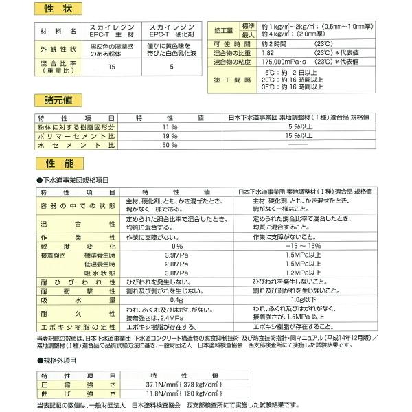 スカイレジンEPC-T 素地調整材 主剤 硬化剤 20kgセット 大日化成 水系エポキシ樹脂 ポリマーセメント型 薄付けタイプ
