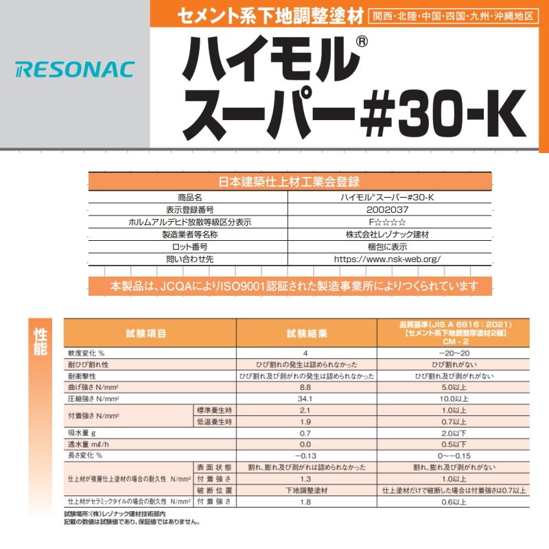 ハイモル スーパー#30-k #30-I 25kg袋 昭和電工 レゾナック建材