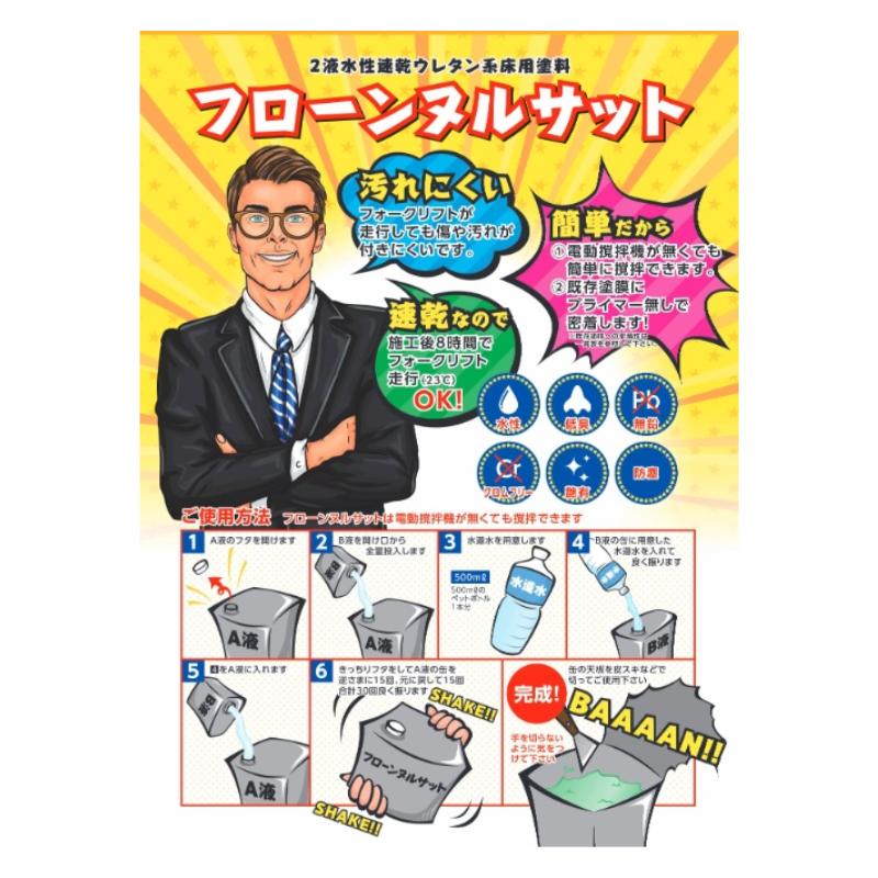 フローンヌルサット 艶有 3.3kgセット 東日本塗料 水性ウレタン樹脂床