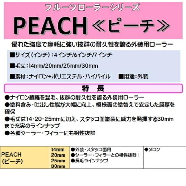 大塚刷毛 ローラー ピーチ マルテー 20本箱 7インチ 14 20 25ミリ 外装用ミドルローラー PEACH ペンキ 塗料 塗装用品_3