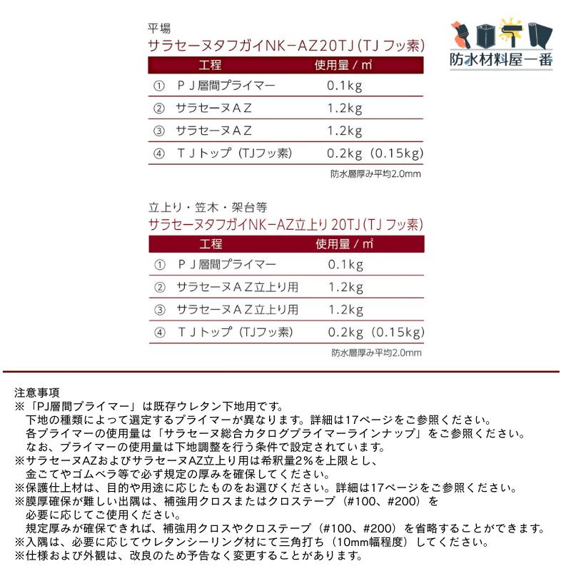 サラセーヌAZ 平場用 16kgセット AGC ウレタン防水 高伸長形 ウレタン 