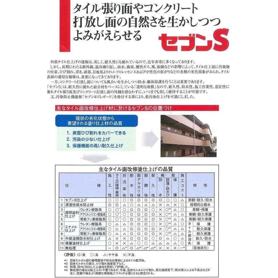 外壁タイル用塗装防水保護材 セブンS 下塗り中塗り上塗りセット