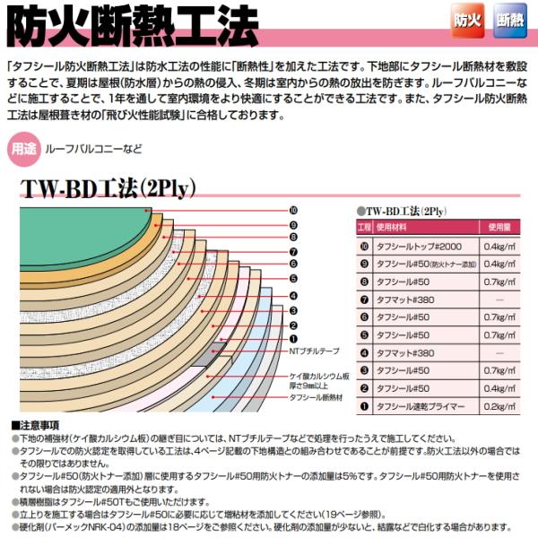 タフシール#50T 立ち上がり用 FRP防水材 日本特殊塗料 20kg缶 夏型