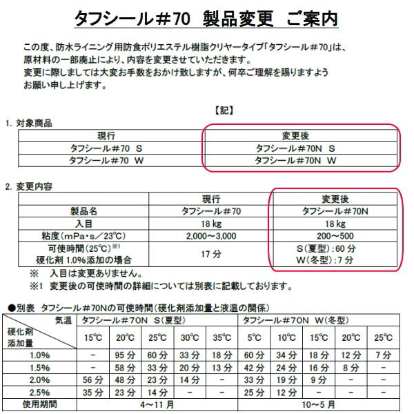 タフシール#70N FRP防水材 日本特殊塗料 20kg缶 積層用樹脂 防水