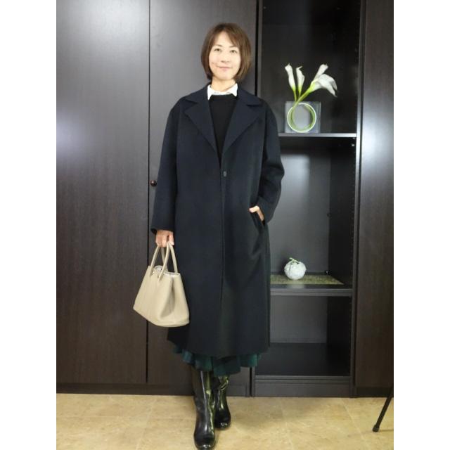 DUAL VIEW デュアルヴュー フリルスリーブ コート ノーカラー DUAL VIEW デュアルヴュー フリルスリーブ コート ノーカラー