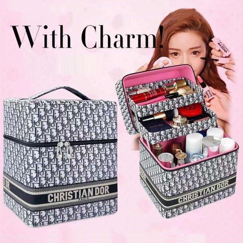 お洒落メイクボックス大容量メイクボックス メイクアップボックス 化粧品収納 持ち運び 化粧ポーチ バニティタイプ 機能的 かわいい コスメボックス B1ne230 Boutique Liberte 通販 Yahoo ショッピング