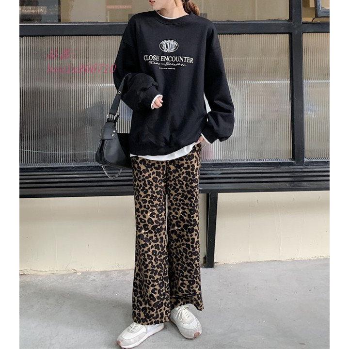 パンツ レオパード柄 ワイドパンツ ボレディース ストレートパンツ カジュアル 韓国 春 かっこいい 秋 総柄 ファッション ヒョウ柄 アニマル柄 Bou1u Boutique Liberte 通販 Yahoo ショッピング
