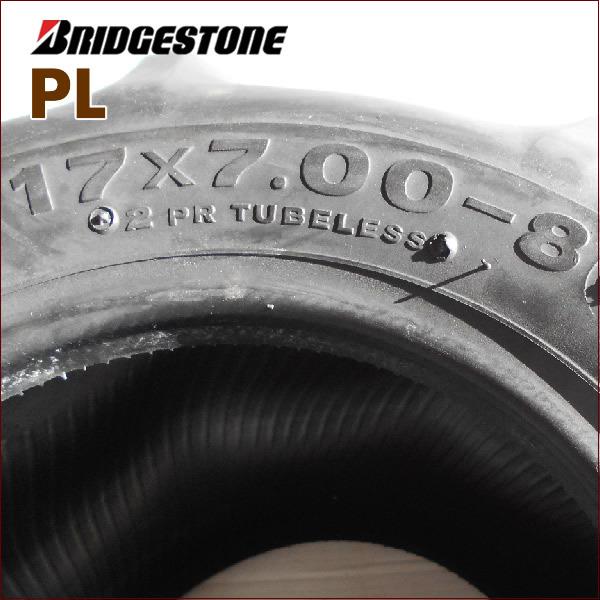 ブリヂストン Pillow Lug PL 17X7.00-8 2PR T/L チューブレス タイヤ1本 収穫機 バインダー用タイヤ｜bowers2｜04