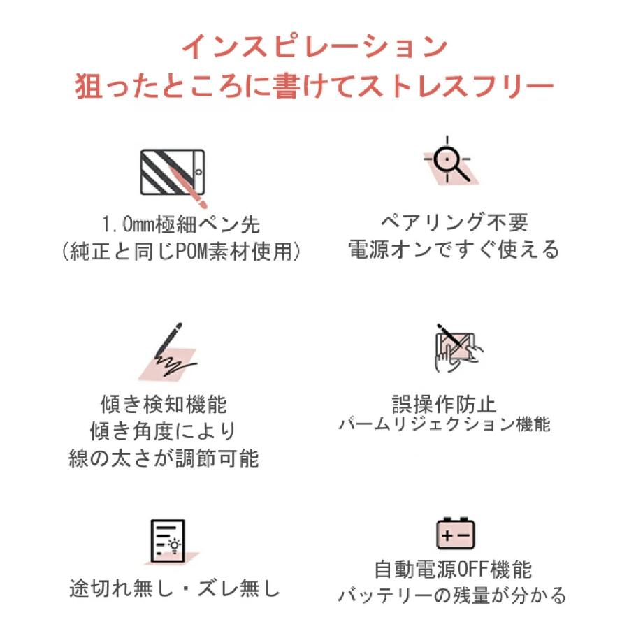 タッチペン iPad ペンシル 極細 スタイラスペン iPad 第9世代 mini6 Air4 Pro 11 12.9インチ 超高感度 Type-C充電 磁気吸着 | ブランド登録なし | 05