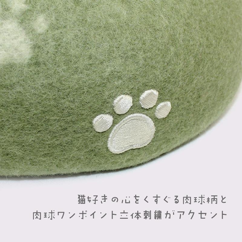 にゃんにゃんベレー ベレー帽 レディース 秋冬 ウール 肉球 ネコ