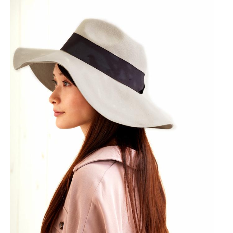 輝く高品質な ウールハット MORRIS ロングブリムハット フェルトハット