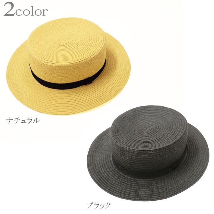【新品】Wica Grocery カンカン帽子 ブラック・ベージュリボン付 新品】Wica Grocery カンカン帽子 ブラック・ベージュリボン付