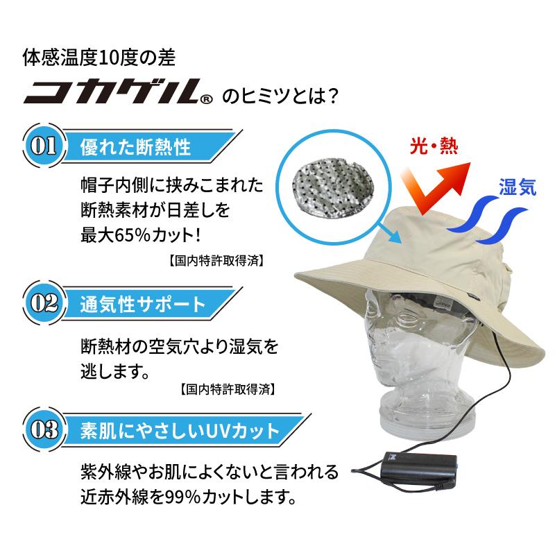 公式 コカゲル （空調服×コカゲル）サハリハット(ファン