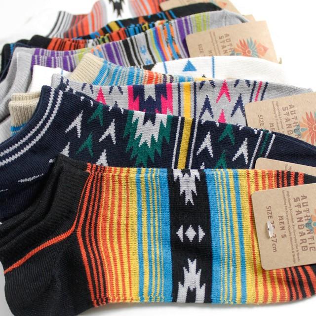 靴下 メンズ くるぶし ソックス　ネイティブ系デザイン 10足セット / ショートソックス / 送料無料 | 