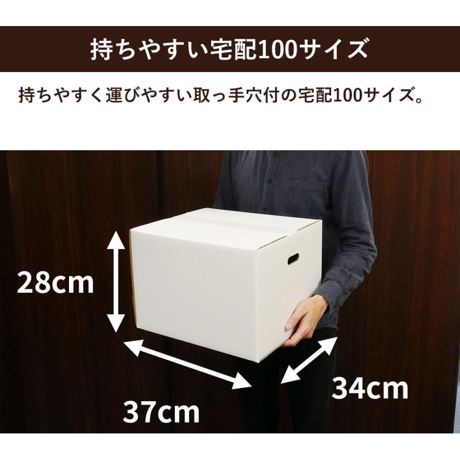 ダンボール 段ボール 白 100サイズ 取っ手穴付 (内寸36×33×26cm) 10枚セット 引っ越し ダンボール箱 100 展示 アート｜boxbank｜06