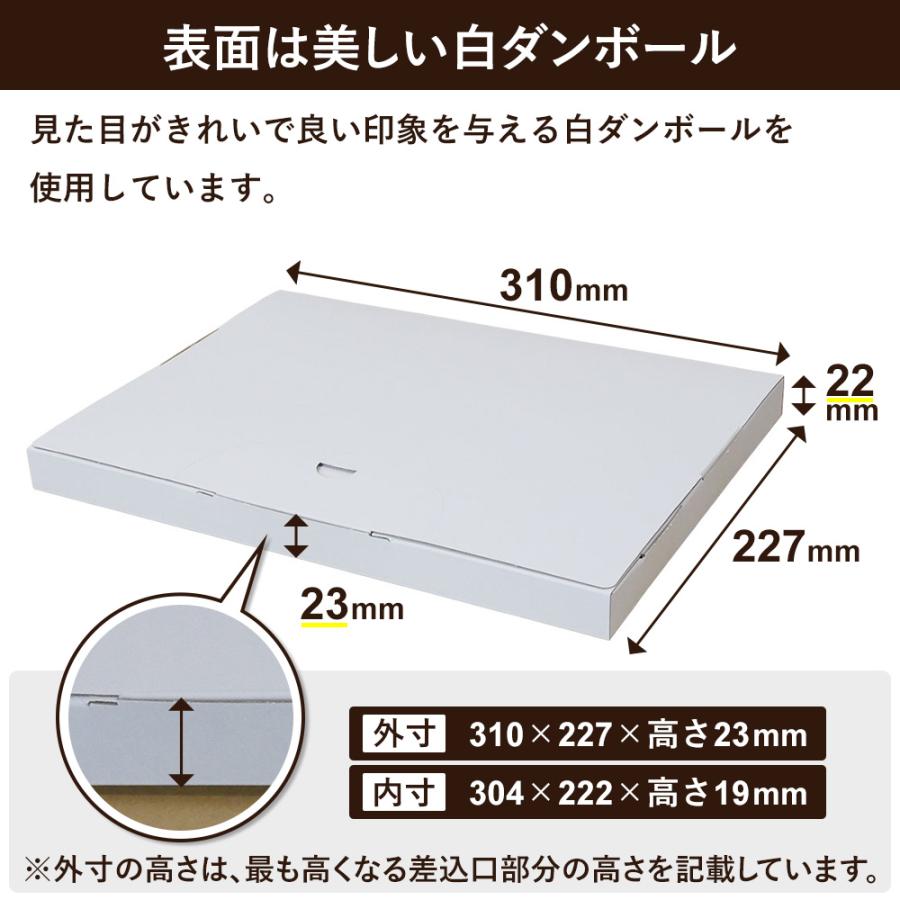 ボックスバンク クリックポスト 箱（ゆうパケット）ダンボール 白 (310