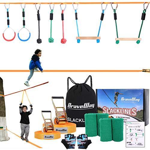 Braveway スラックライン セット すらっくらいん ギボン 遊具 スポーツ練習 フィットネス バランス 体幹 トレーニング アウトドア 子供 家 Www Up2datefashion Nl
