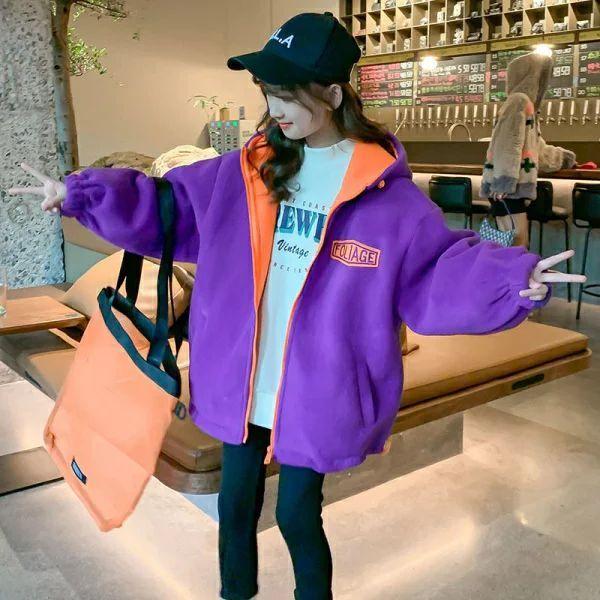 キッズ アウター 女の子 フリース 長袖 女の子 グレー パープル 140 150 160 170 ジュニア ブルゾン ジャケット ジャンバー コート 韓国子ども服 子供服 子ど Wx0622a0186 Boxi 通販 Yahoo ショッピング