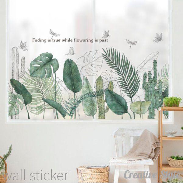 ウォールステッカー Leaf Life おしゃれ お花 花 木 植物 グリーン 緑 壁飾り インテリア シール 壁紙 シール 北欧 オシャレ Diy 壁紙 バスルーム お風呂に貼れ W1yysngpl8 家具 インテリア Tdsc Sn