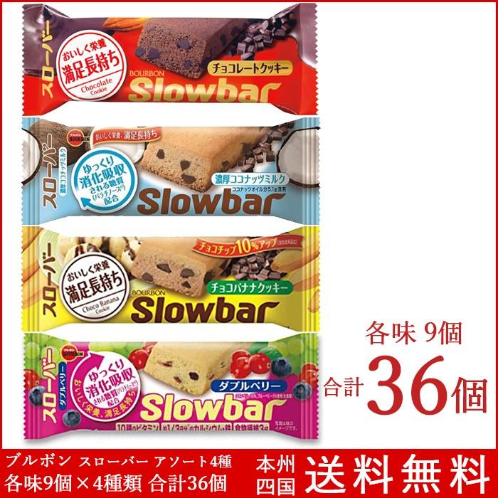 ブルボン スローバー アソート4種 各味9個 計36個 新商品 送料無料 お菓子 栄養調整食品 B Slowbar Assort3 箱買い専門店 Boxmart 通販 Yahoo ショッピング