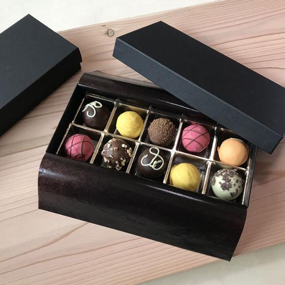 生チョコボックス　プラリネボックス　トリュフ　生菓子ボックス　10個入り トリュフ10粒用ボックス (リボン無し) 6個セット : ボックスストア