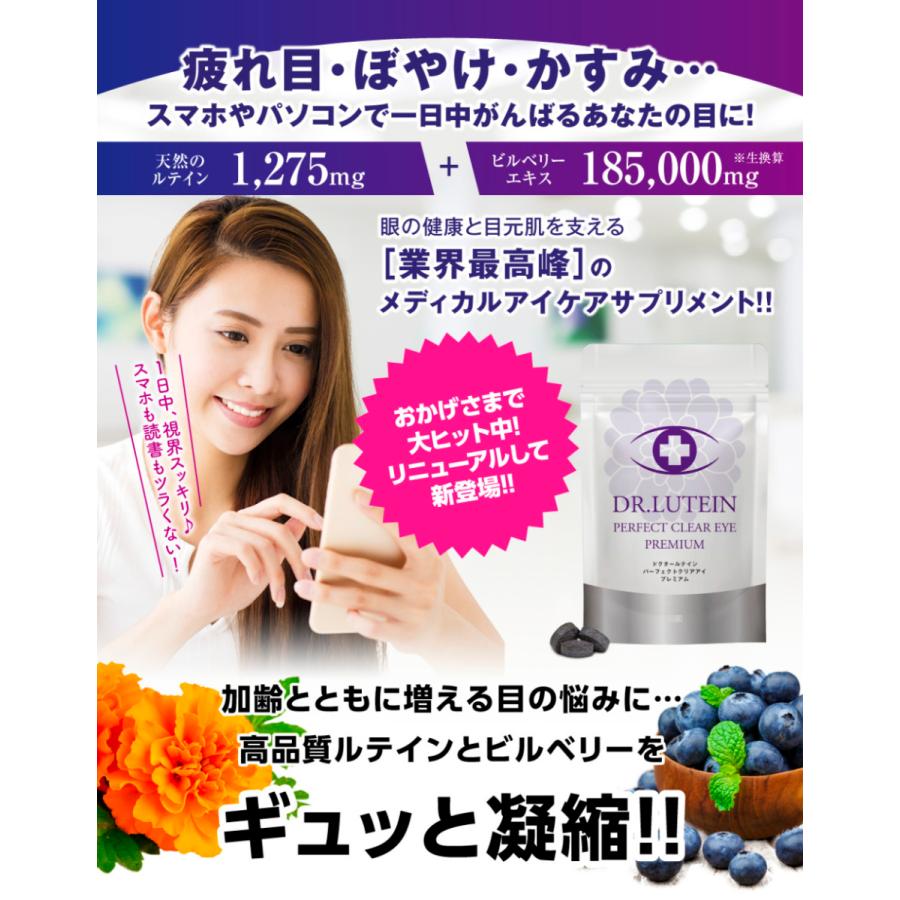 ドクタールテイン パーフェクトクリアアイ プレミアム 60粒 【眼精疲労 