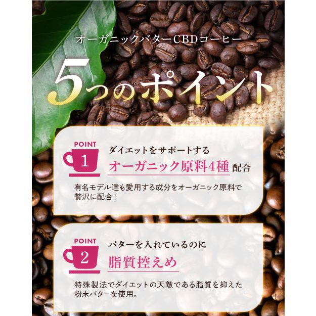 CBD＆MCTオイル配合 CBDブレイクバターコーヒー 30包 インスタント オーガニック ダイエット コーヒー 食物繊維 ポイント消化 CBDオイル｜bp-direct｜13