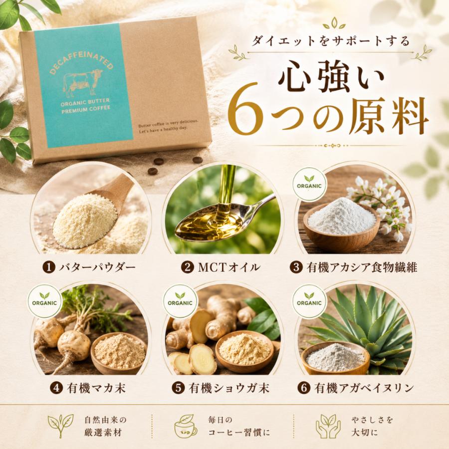 1包当60円！ バターコーヒー インスタント mctオイル デカフェオーガニックバタープレミアムコーヒー 30包 ダイエットコーヒー |  | 13