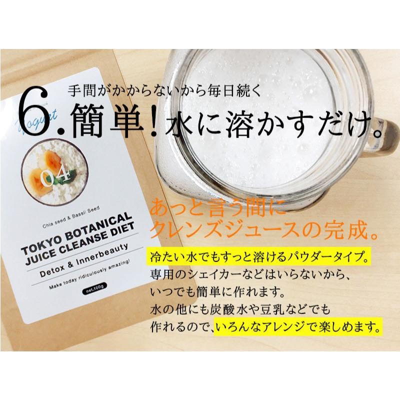 クレンズダイエット 置き換え TOKYO BOTANICAL JUICE CLEANSE DIET 各100g チアシード バジルシード
