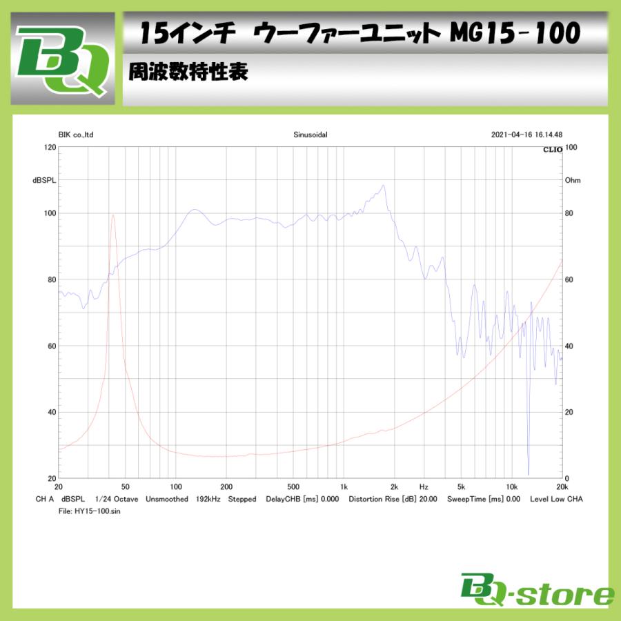 スピーカー ウーハーユニット 15インチ HY15-100 : BQ-Store スピーカー ウーハーユニット 15インチ HY15-100 : BQ-Store