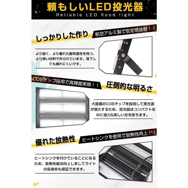 PLATINUM　LED投光器,LED作業灯,400W　6300W相当　COBチップ　看板灯　街路灯　昼　64000LM　駐車場灯　240度