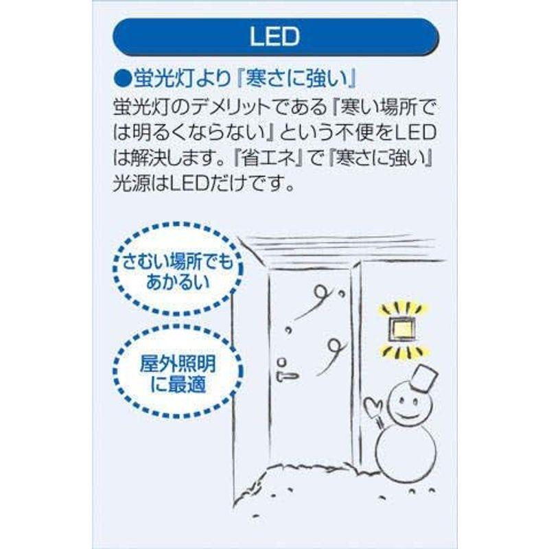 大光電機(DAIKO)　人感センサー付アウトドアライト　ランプ付　LED電球　4.2W(E17)　2700K　DWP-39162Y　電球色