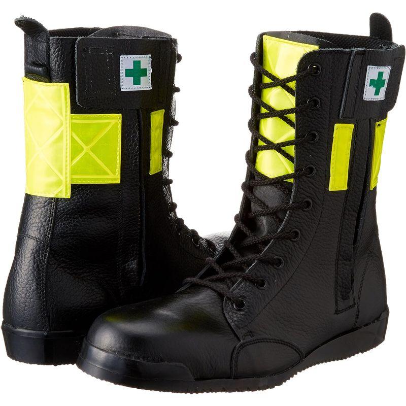 ノサックス　安全靴　高所用JIS規格　高輝度反射付　黒　JP　メンズ　みやじま鳶長編上　JP26.5cm(26.5cm)　M207反射付黄色