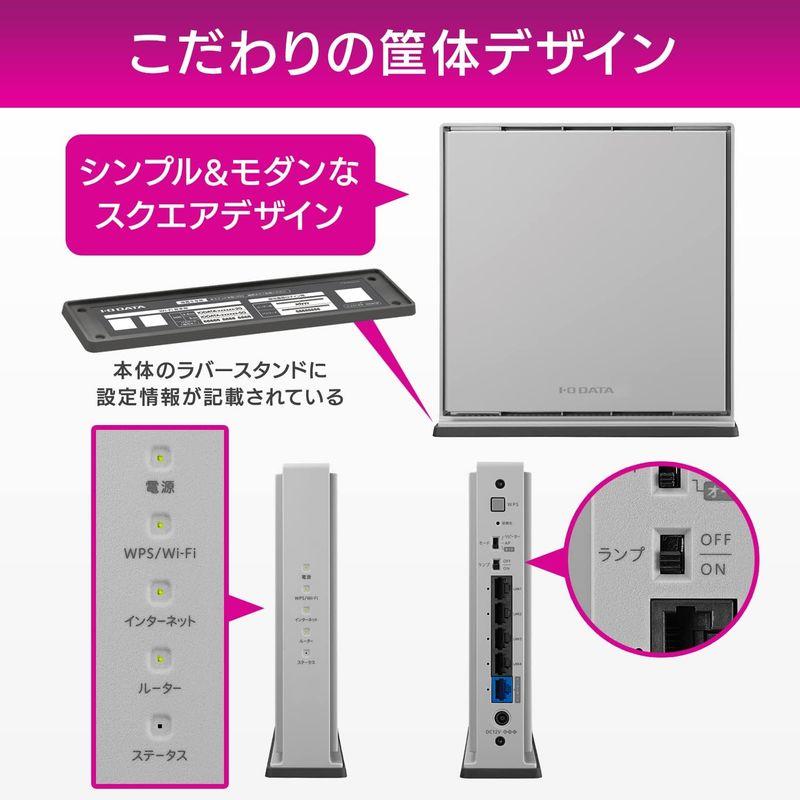 アイ・オー・データ WiFi ルーター無線LAN Wi-Fi6 AX5400 4804+574Mbps 2.5Gbps IPv6対応 日本メ｜br-market｜03