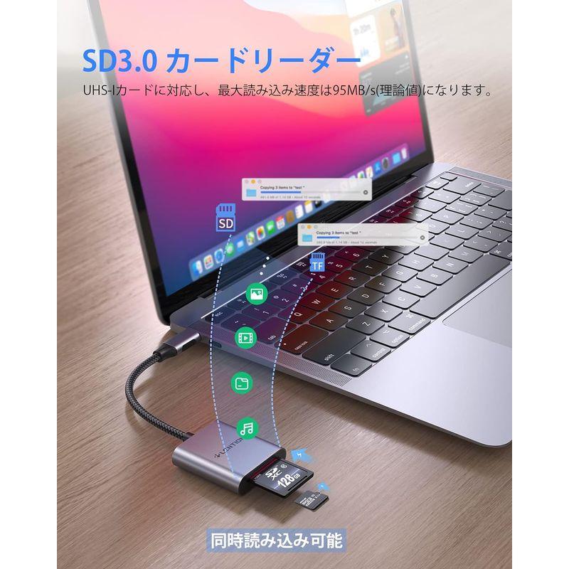 LENTION SDカードリーダー USB-C SD/Micro SD対応 UHS-I対応 高速転送 同時に読み書き可能 MacBook P｜br-market｜02