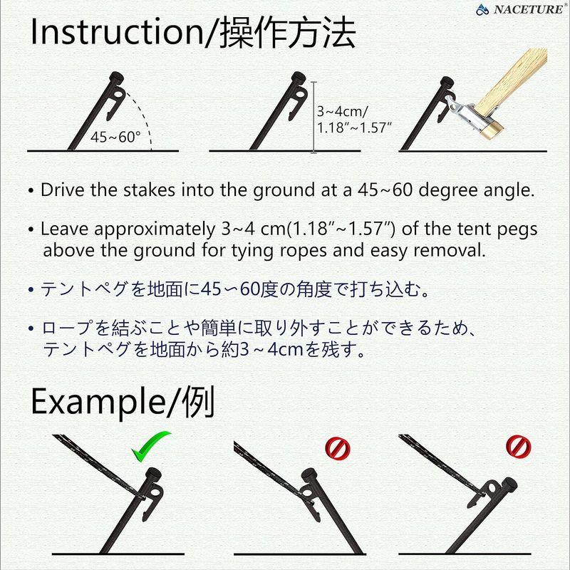 ペグメタルテントステークス30cm 4個入りセットは、キャンプ、ロープガイライン、強化された釘頭のペグ、スチールペグのテントペグのセットです｜br-market｜02