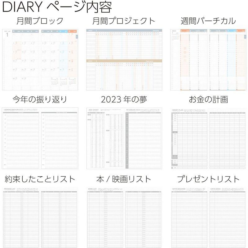 コクヨ ジブン手帳 DIARY 手帳 2023年 A5 スリム マンスリー&ウィークリー インディゴ ニ-JCD1DB-23 2022年 1｜br-market｜06