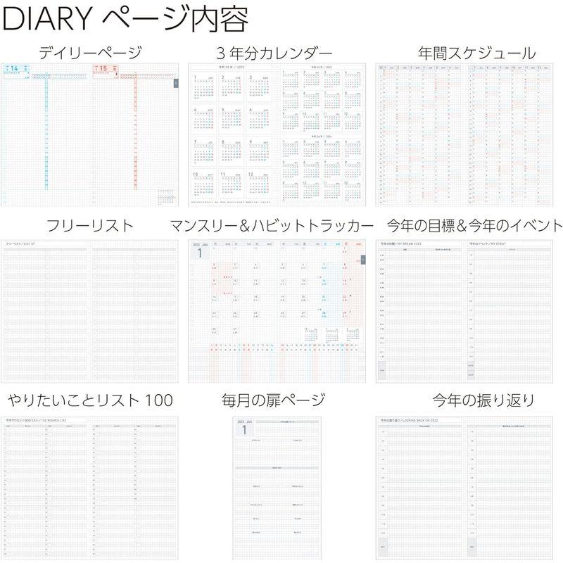 コクヨ ジブン手帳 DAYs 手帳 2023年 A5 スリム マンスリー レッド ニ-JD1R-23 2023年 1月始まり｜br-market｜06