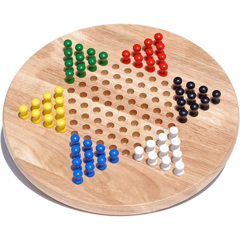 WEGames WE Games Solid Wood Chinese Checkers with Wooden Pegs - 29cm D｜br-market｜08