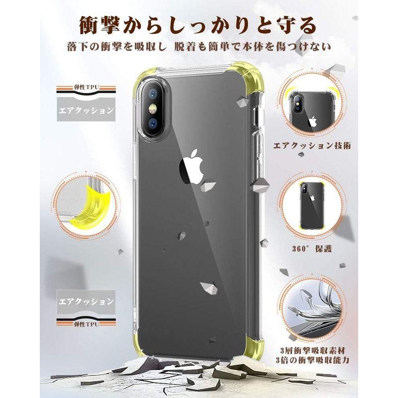 iPhone X ケース iPhone XS ケース クリア 耐衝撃 透明 ソフト TPU 耐久 シリコン アイフォンxs ケース 超軽量｜br-market｜03