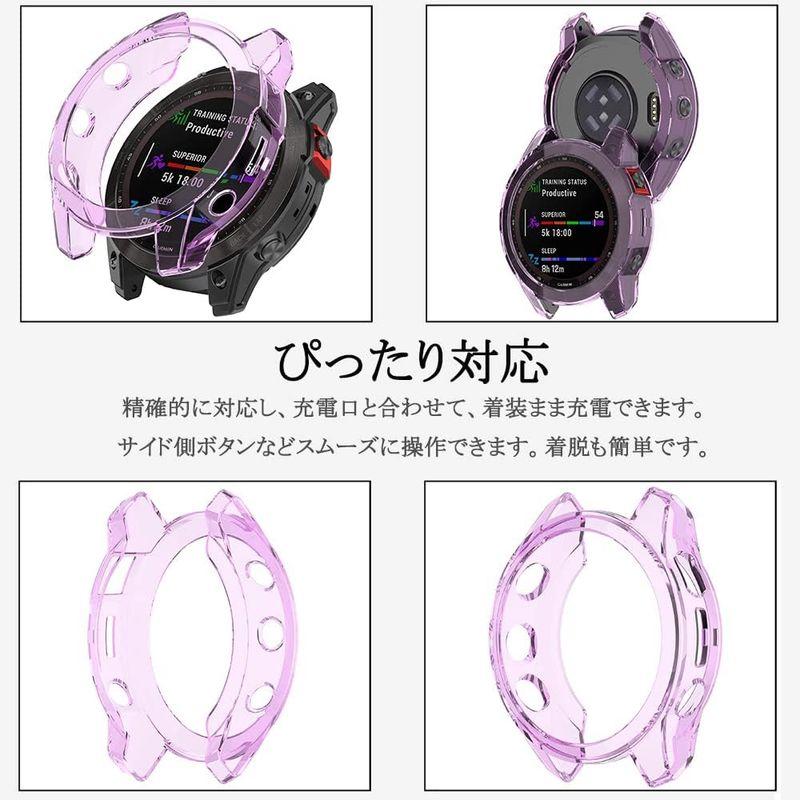 Miimall対応Garmin Fenix 7Xケース TPU材質 ソフト 防衝撃 軽量 薄型 ガーミン Fenix 7X カバー 落下防止｜br-market｜03