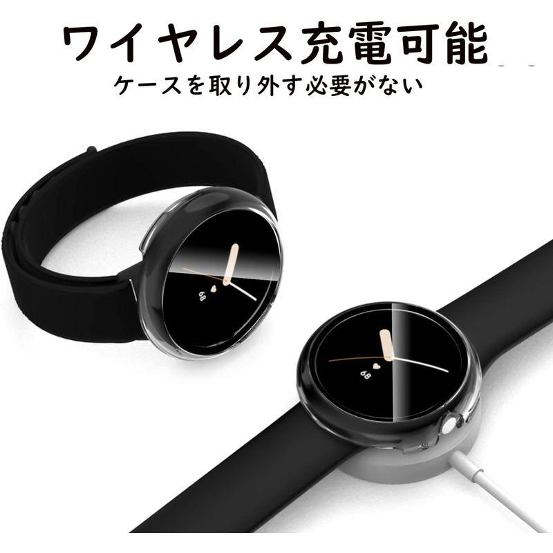 Colaxuyi 2枚セットGoogle Pixel Watch 対応 ケース PC素材+ガラスフィルム グーグル ピクセルウォッチ カバー｜br-market｜04