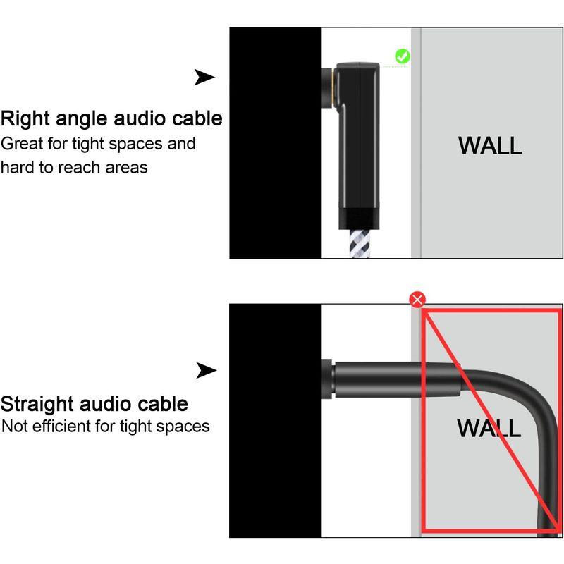 3.5mmオーディオステレオ延長ケーブル,CableCreation 片側90度ライトアングル L型 Auxケーブル オス-メスステレオオー｜br-market｜07