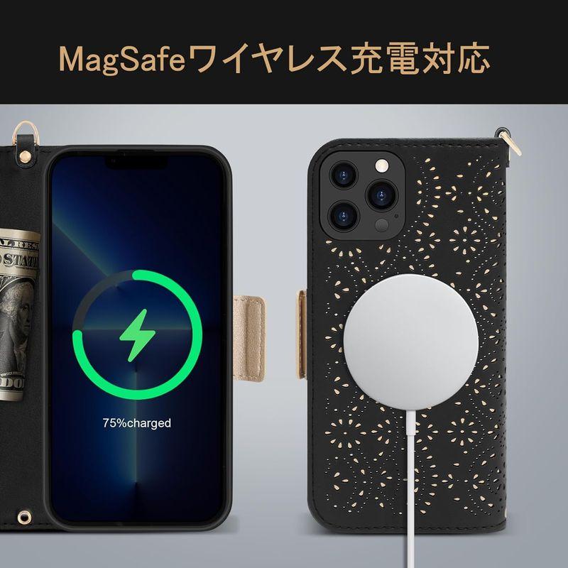 WWW iPhone 15 Pro Max ケース 手帳型 MagSafe対応 ワイヤレス充電 アイホン 15 Pro Max 携帯ケース｜br-market｜06