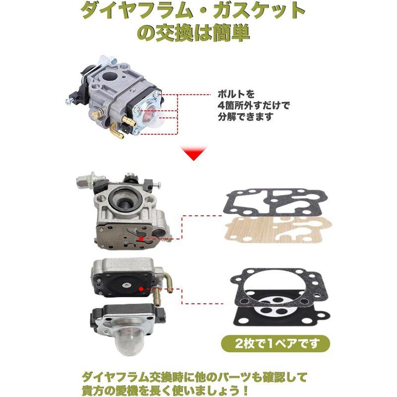 刈払機 キャブレター 互換品 Walbro WYJタイプ OH オーバーホール ワルボロ 草刈機 燃料ホース 修理 部品 パーツ セット品｜br-market｜07