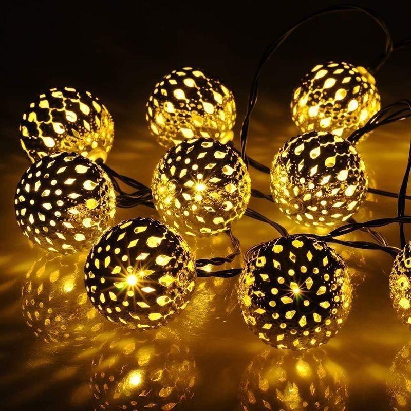 イルミネーション ボール型ライト ソーラー LED 充電式 20球 ファッションデザイン 防水 クリスマス/ガーデン/パーティー装飾ライト｜br-market｜02
