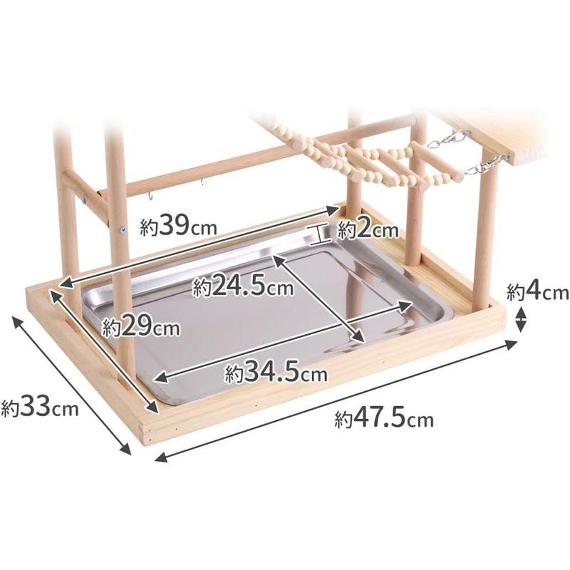 iimono117 インコ 遊び場 幅47?×高さ54? 大型 鳥の巣 鳥遊び場 バード アスレチック 玩具 スタンド 止まり木 はしご 食｜br-market｜02